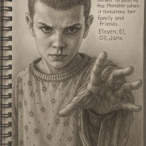 Stranger Things Art Print - Black and Gray